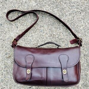 Vintage Coach Carrier NYC Bag Purse USA Burgundy leather 80s Musette Crossbody